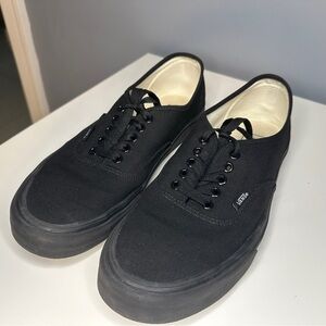Vans 9.5 Men's Lace Up All Black Authentic Shoes